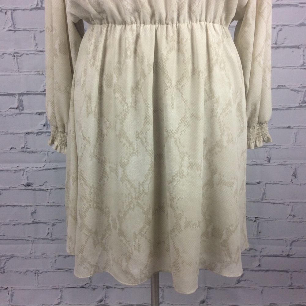 Banana Republic Ruffle Snake Print Dress, Size XL - Picture 3 of 12